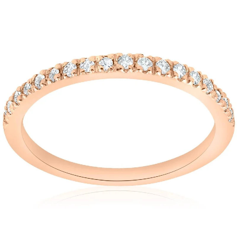 Women’s engagement rings with colorful gemstones-1/4ct Diamond Ring 14K Rose Gold