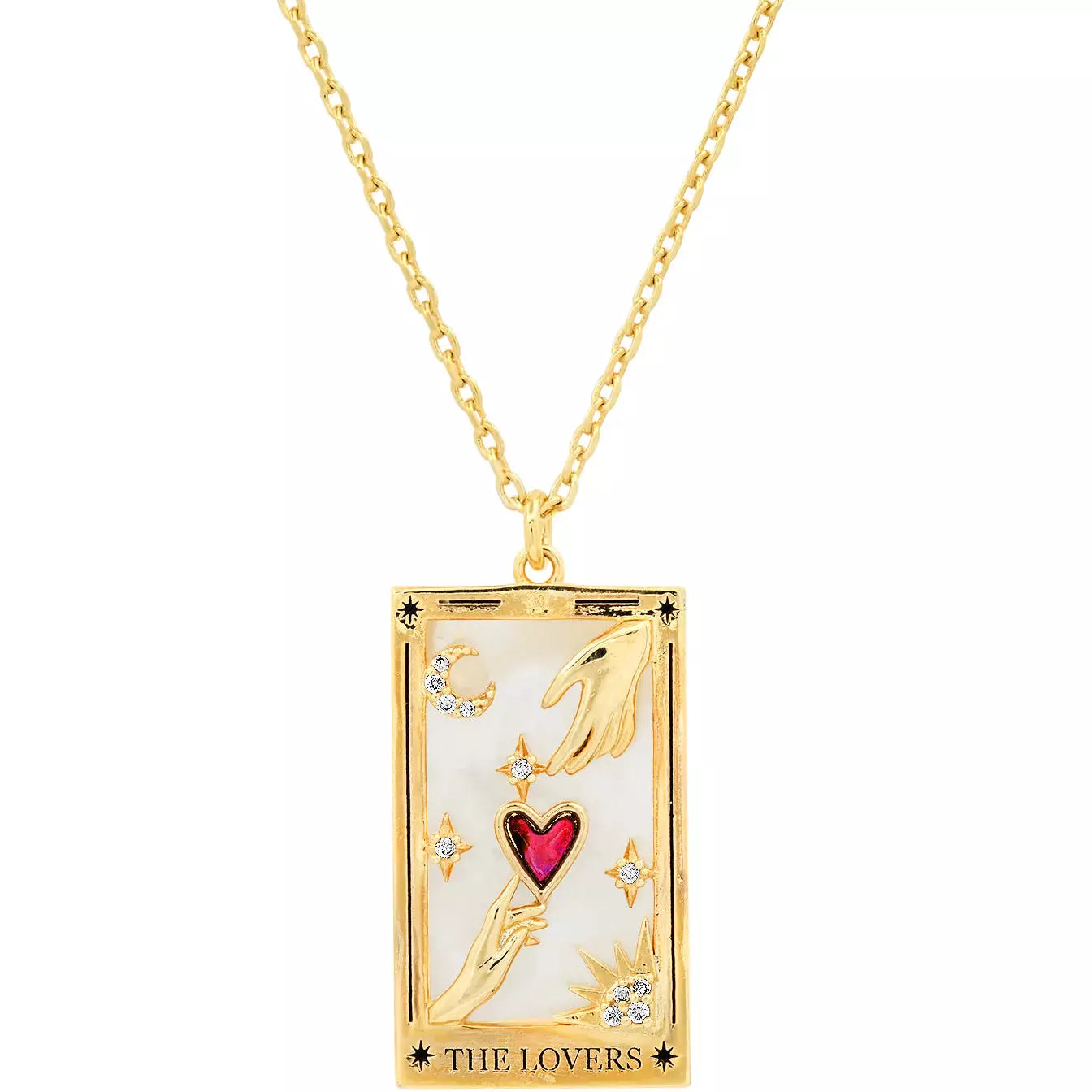 Women’s ruby necklaces-TAI Lovers  Tarot Card Necklace