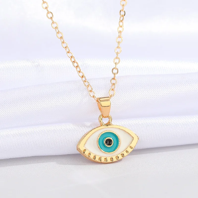 White Blue Eyes Lower Eyelash Necklace