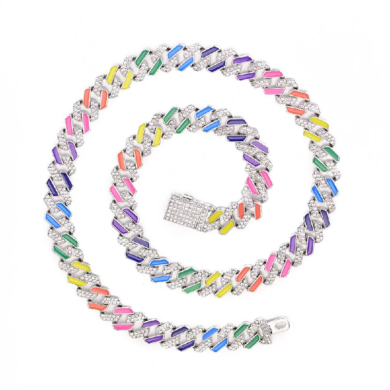 Silver Mixed Color 8Inch Bracelet 20Inch Mixed Color Necklace