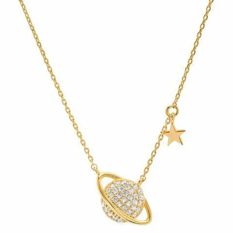 Women’s sparkling diamond necklaces-TAI GOLD SOLAR SYSTEM NECKLACE