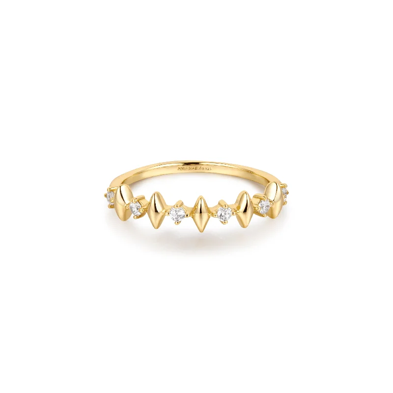 Women’s split-band rings-Gold Multi Sparkle Ring