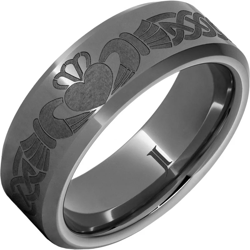 Women’s square rings-Rugged Tungsten™ Claddagh Ring