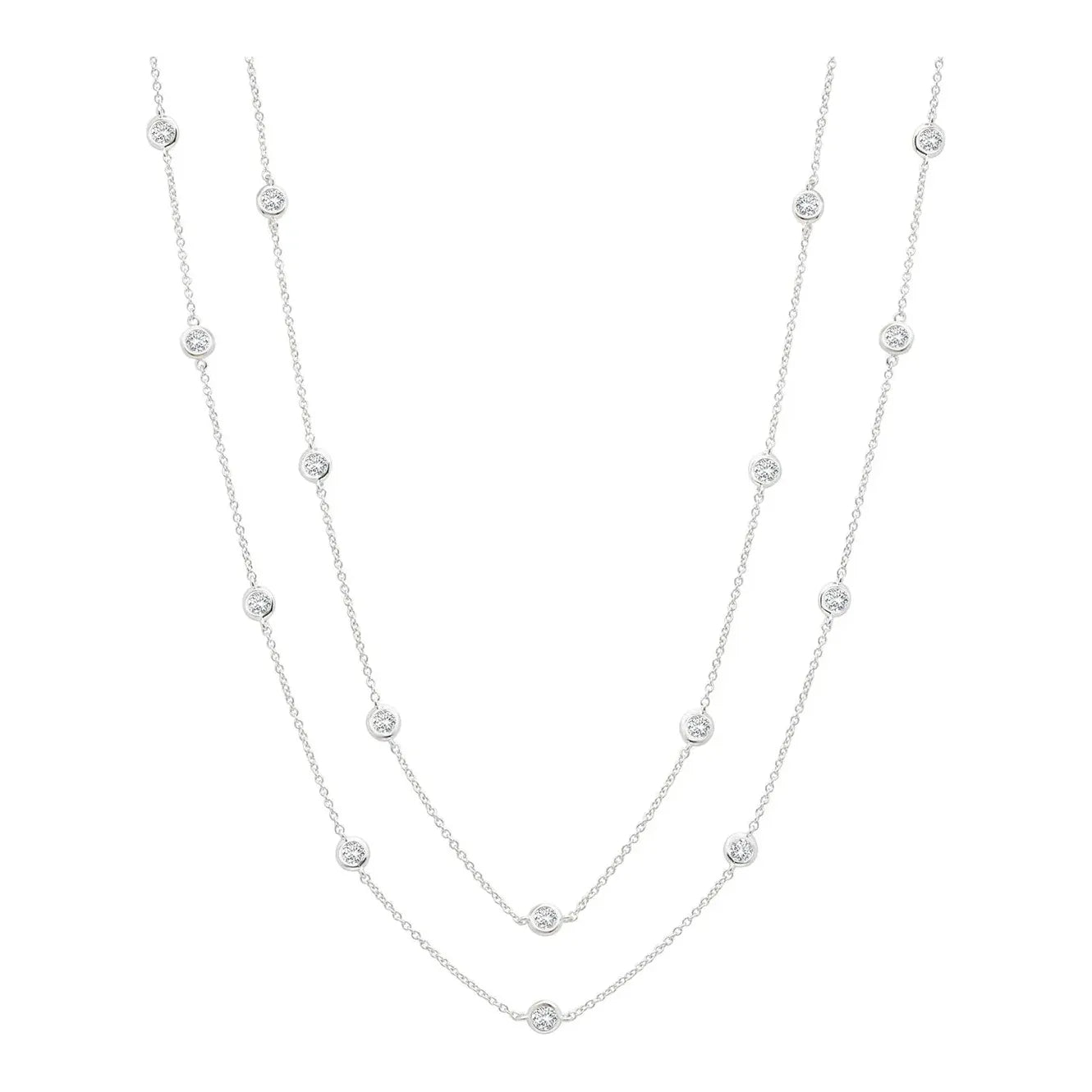 Women’s chunky necklaces-Crislu Bezel  20" or 24" Necklace Finished in Pure Platinum