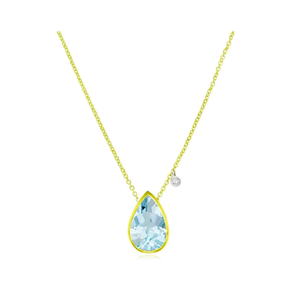 Women’s star-shaped necklaces-Meira T March Aquamarine   Birthstone  Pendant