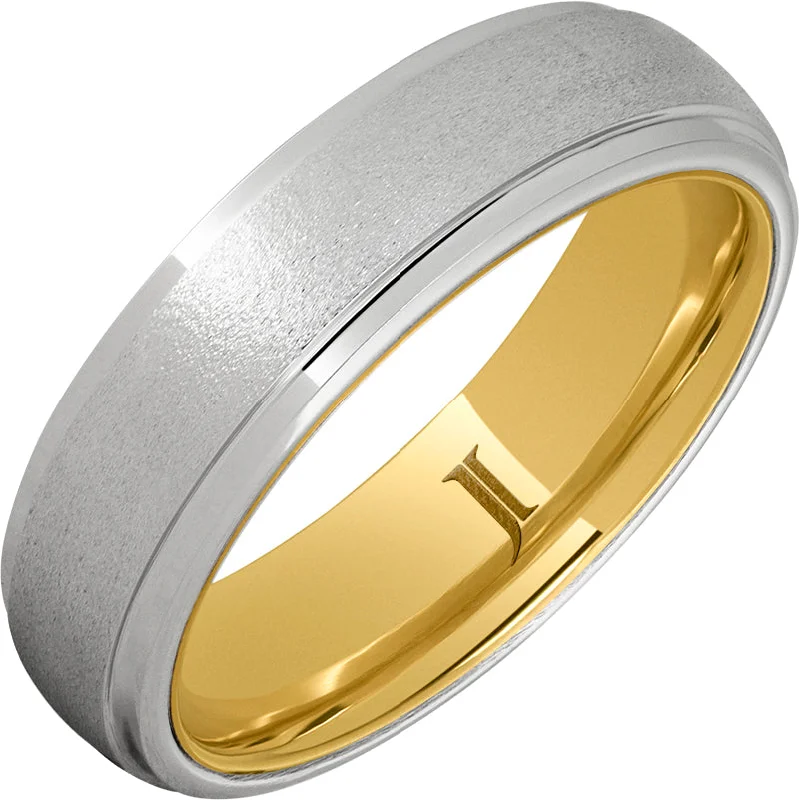 Women’s luxury designer rings-Serinium® Ring with 10K Yellow Gold Interior and Stone Finish