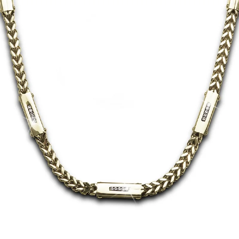 Women’s engraved gold necklaces-Quadrant Steel Necklace