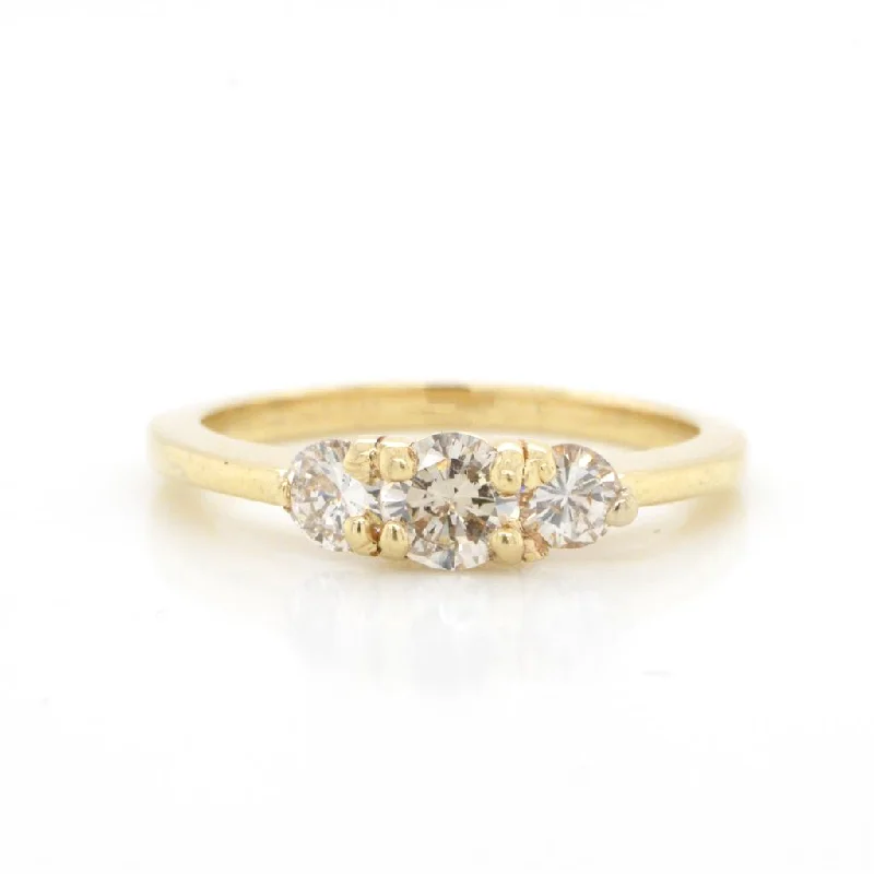 Women’s custom engagement rings-14K Yellow Gold 3-Stone Diamond Ring