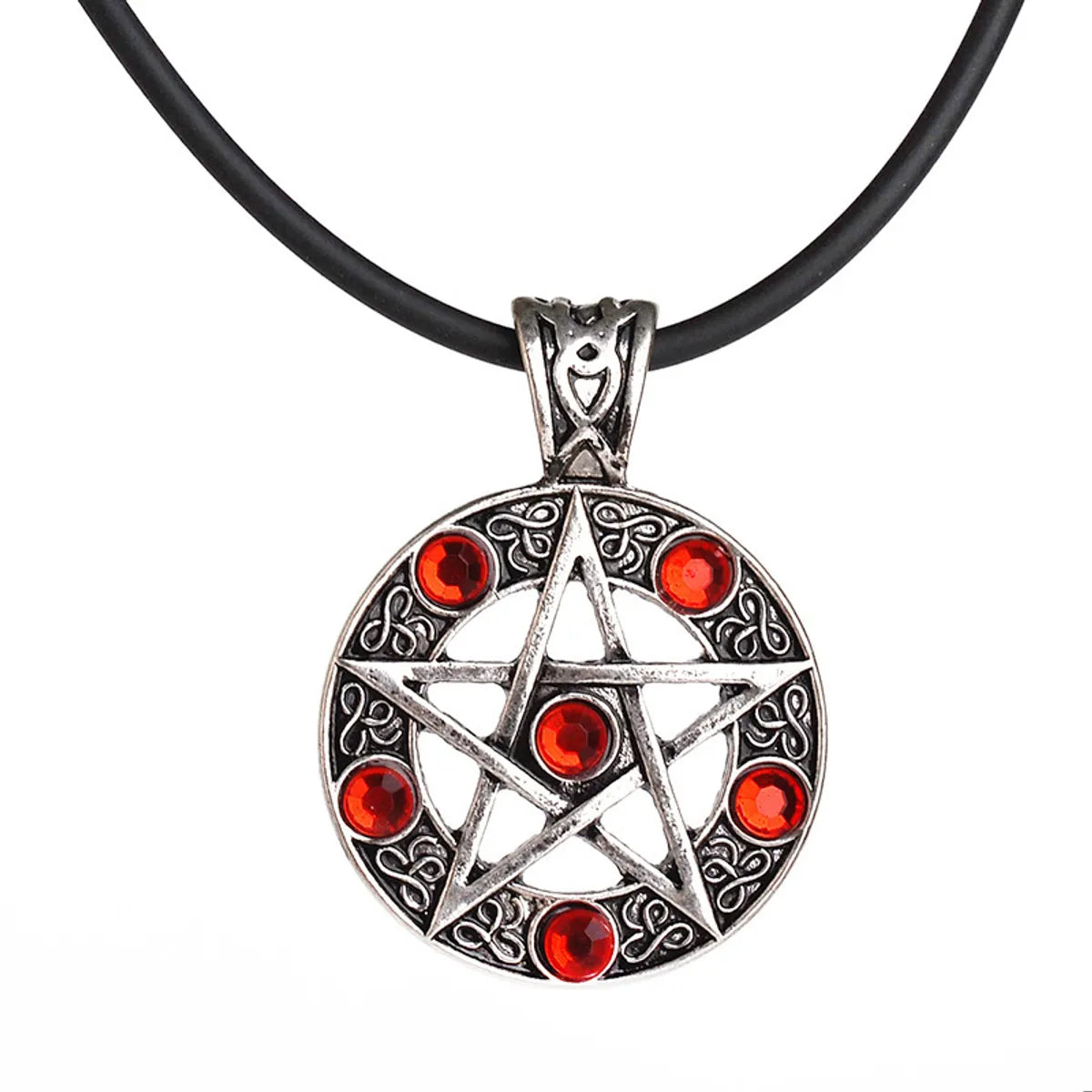 Women’s minimalist necklaces-Hot Sale Retro Satan Logo Pentagram Diamond Pendant Necklace Wholesale Gooddiy