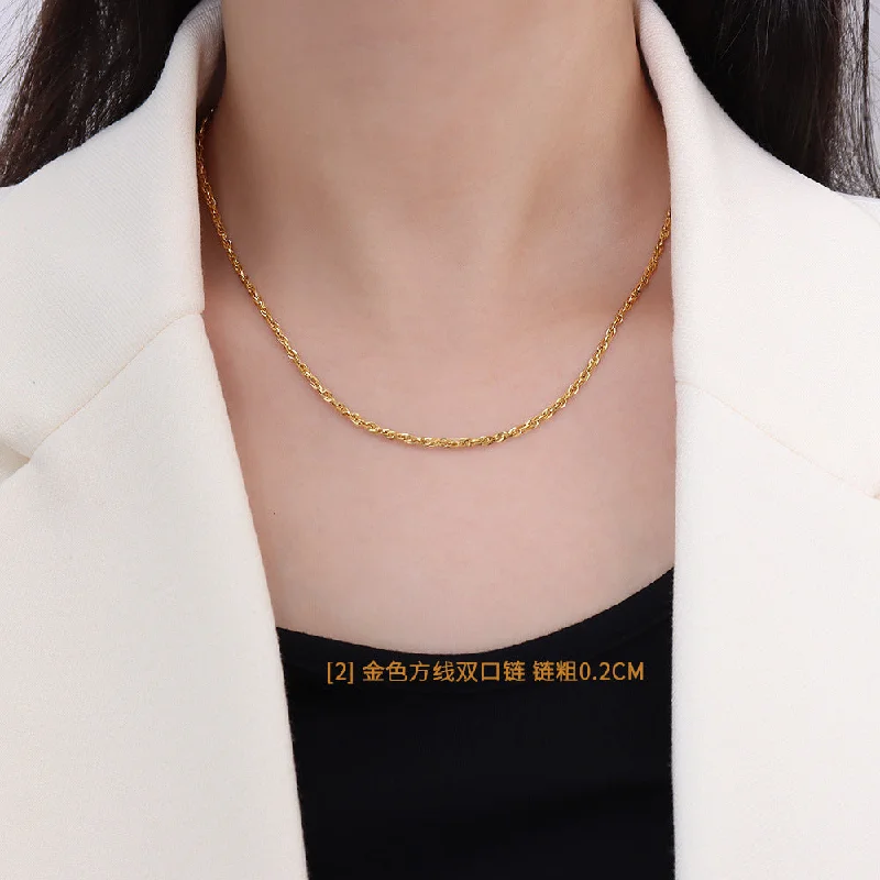 P1124 Gold Square Double Chain 40 + 5cm