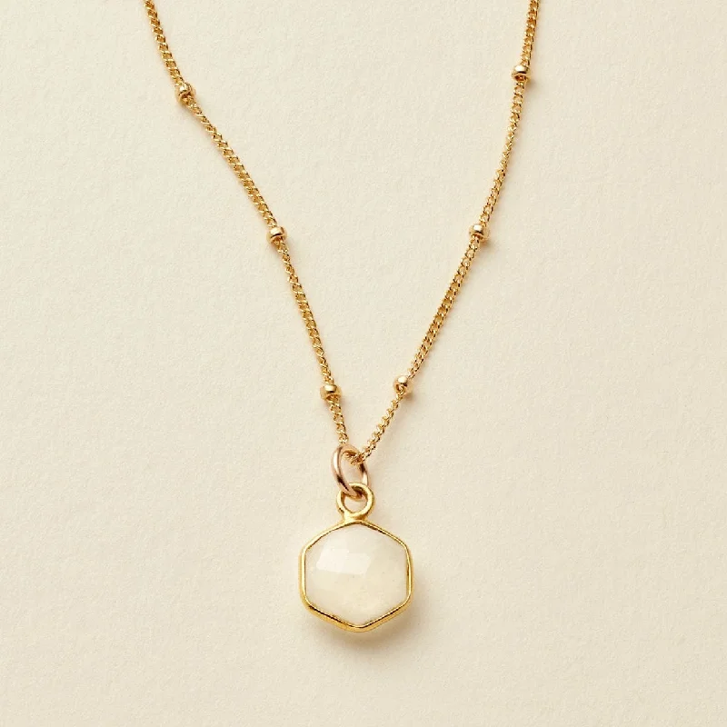 Women’s infinity charm necklaces-Moonstone Gemstone Necklace | Final Sale