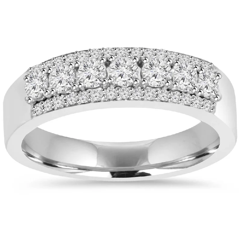 Women’s round diamond engagement rings-3/4ct Diamond Wedding Ring 14K White Gold