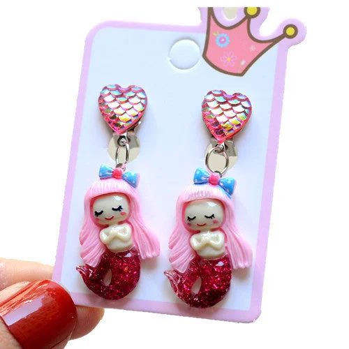 8# Fish Princess Ear Clip Pair