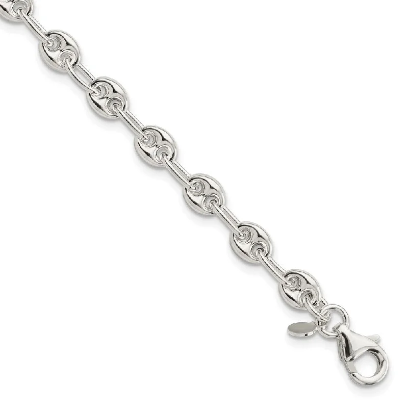 Women’s stylish bracelets-Sterling Silver Polished Fancy Link Bracelet-WBC-QG5966-7.5