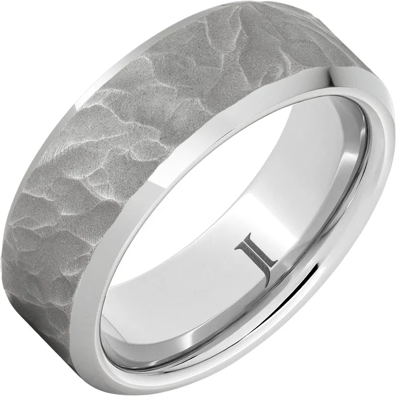 Women’s silver diamond rings-Serinium® Thor Ring with Sandblast Finish