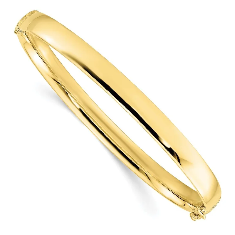 Women’s intricate bangles-Leslie's 10k Yellow Gold 5.9mm Bangle Bracelet, 7"