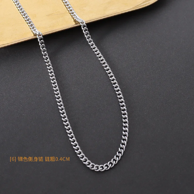 P1122 Steel Color Curb Necklace 40 + 5cm