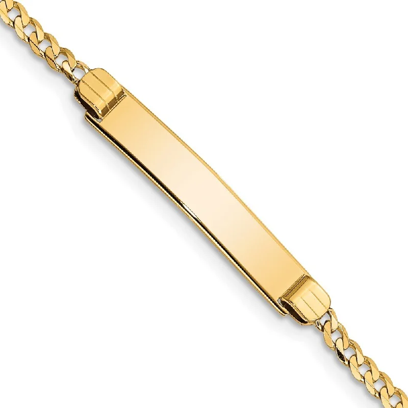 Women’s sparkling bracelets-14k Yellow Gold 5mm Children's Curb Link ID Bracelet, 6"