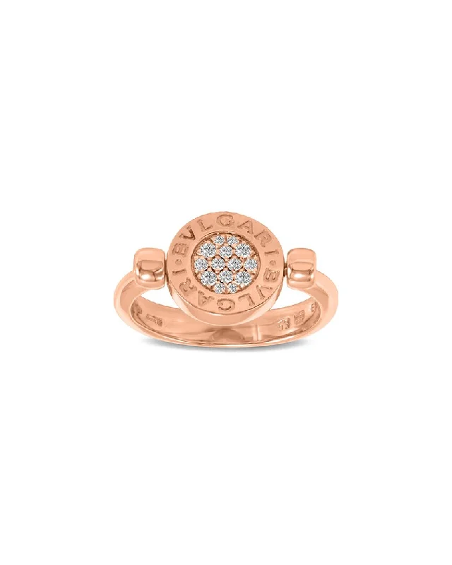 Women’s rose gold engagement rings-Bulgari 18K Rose Gold 0.05 ct. tw. Diamond Ring