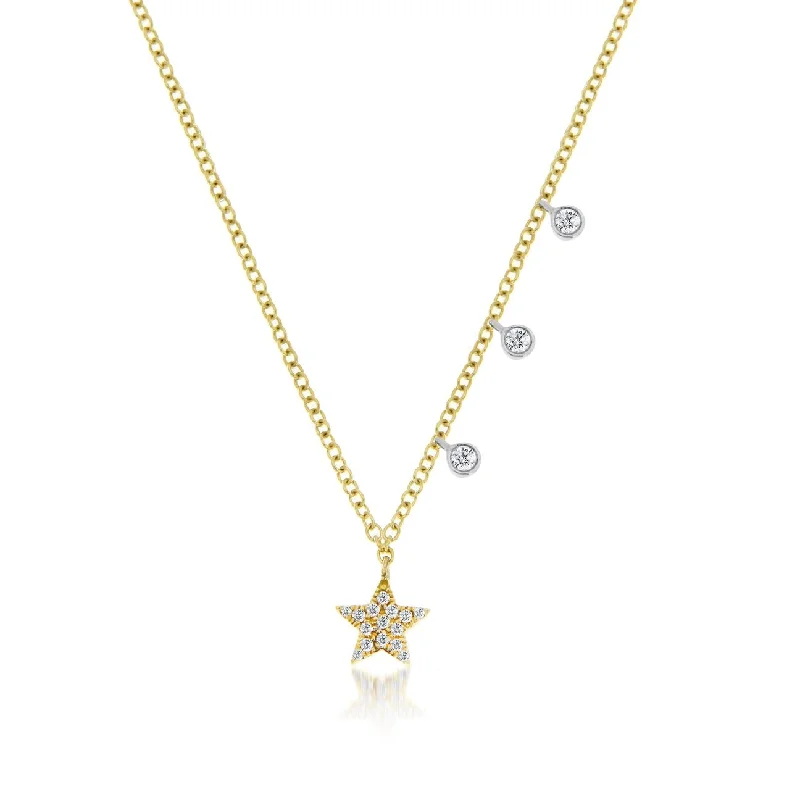 Women’s diamond-studded necklaces-Meira T Essential Diamond Star Necklace