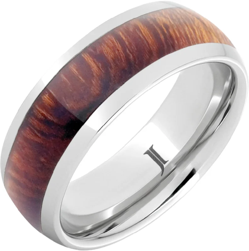 Women’s statement gemstone rings-Serinium® Desert Iron Wood Inlay Ring