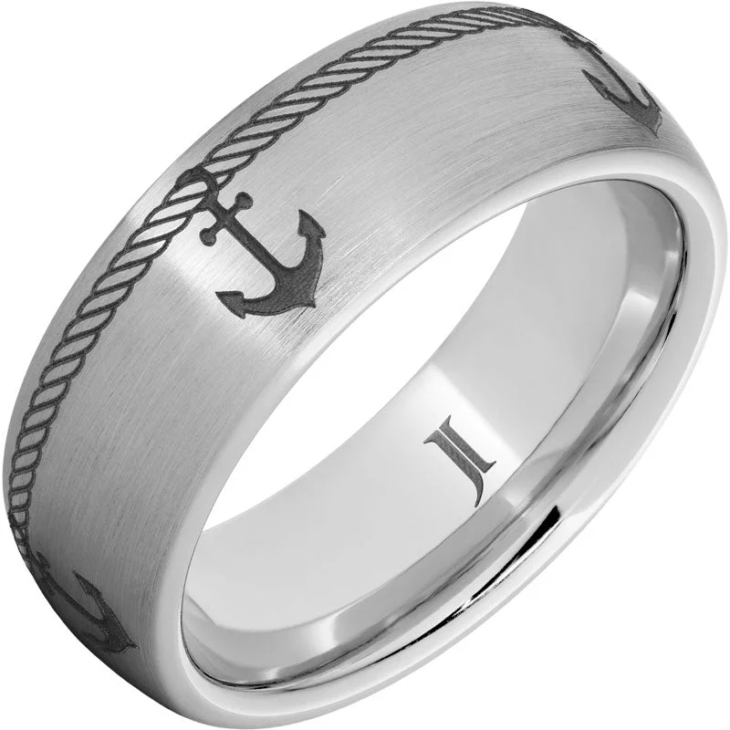 Women’s engraved rings-Serinium® Anchor and Rope Ring