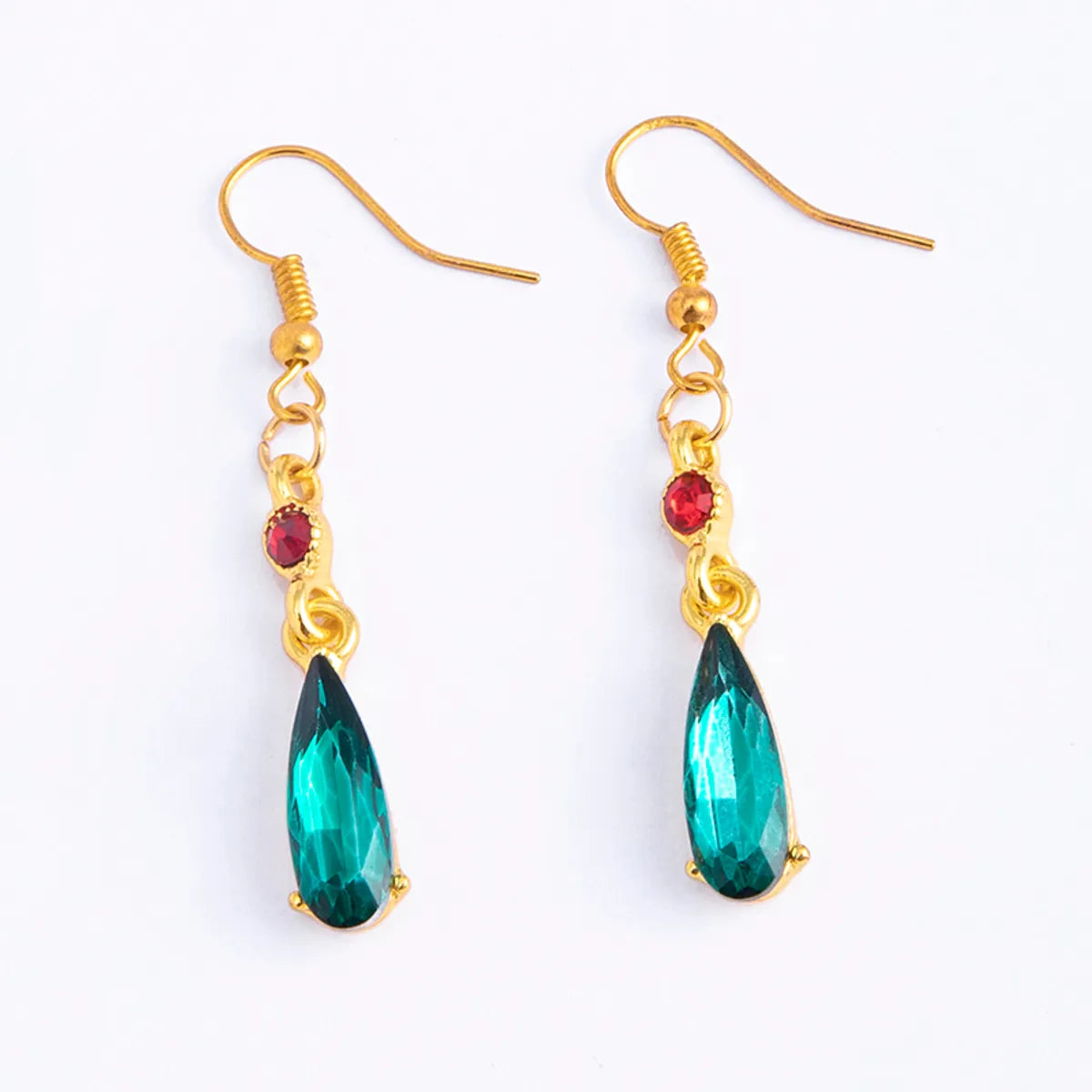 Women’s bohemian rings-1 Pair Retro Japanese Style French Style Water Droplets Inlay Alloy Artificial Gemstones Ear Hook