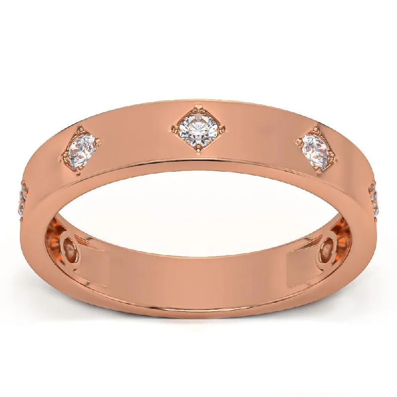 Women’s rose gold engagement rings-1/4Ct Diamond Wedding Ring Anniversary Band in White, Yellow, or Rose Gold