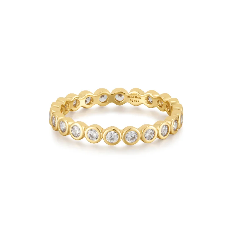 Women’s fashion rings-Gold Bezel Set Ring