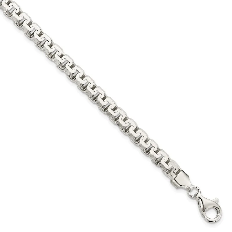 Women’s silver chain bracelets-Sterling Silver Polished Fancy Bracelet-WBC-QG3890-8.5