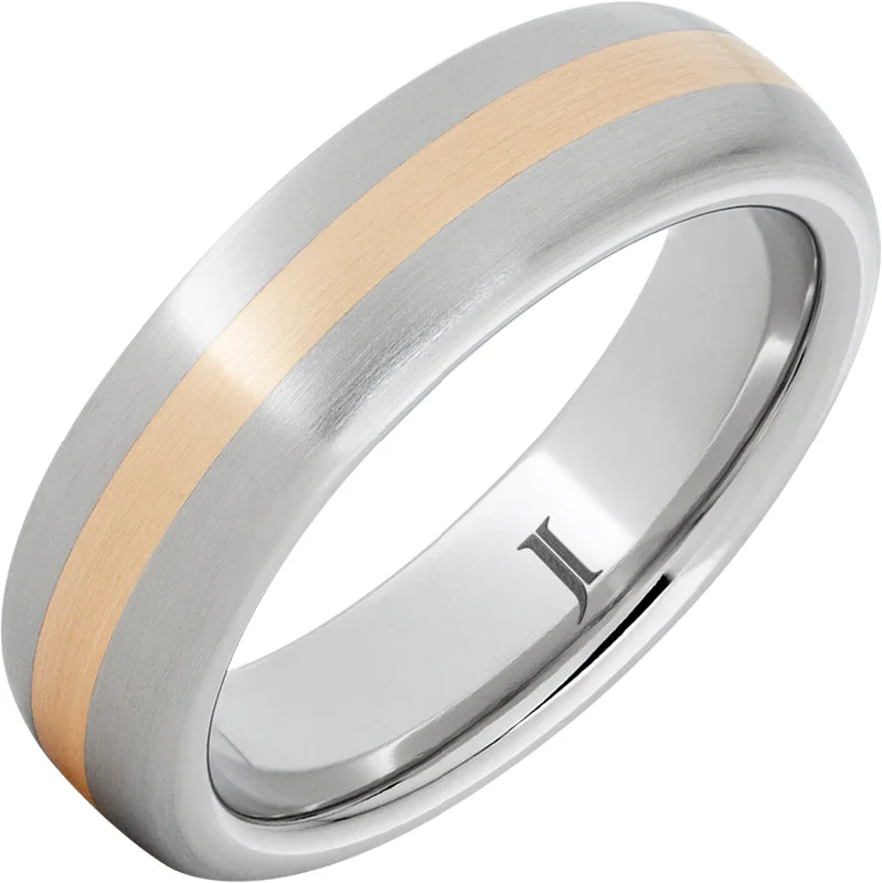 Women’s custom wedding rings-Serinium® Ring with 14K Yellow Gold Inlay