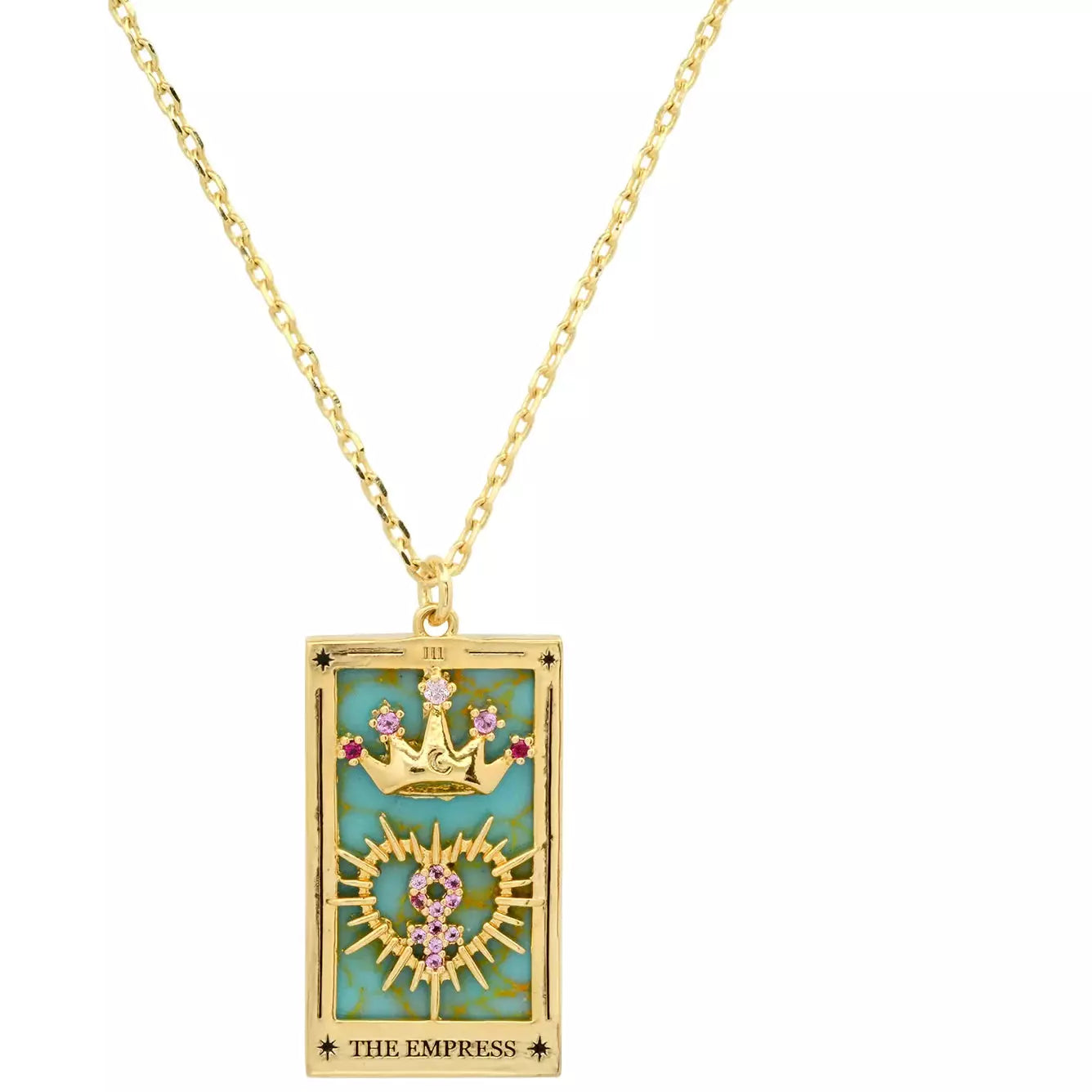 Women’s chunky necklaces-TAI Empress  Tarot Card Necklace