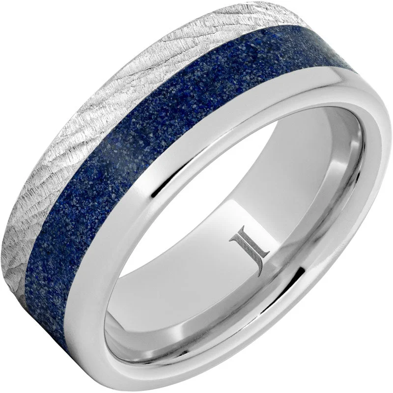 Women’s romantic rings-Serinium® Ring with Crushed Lapis Inlay