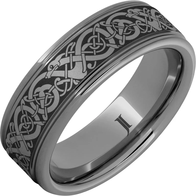 Women’s bridal rings-Rugged Tungsten™ Viking Rounded Edge Ring