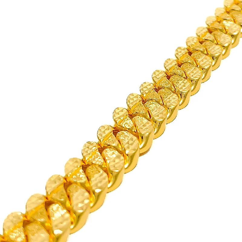 Women’s bohemian bracelets-Exclusive Ornate 22K Gold Men's Bracelet