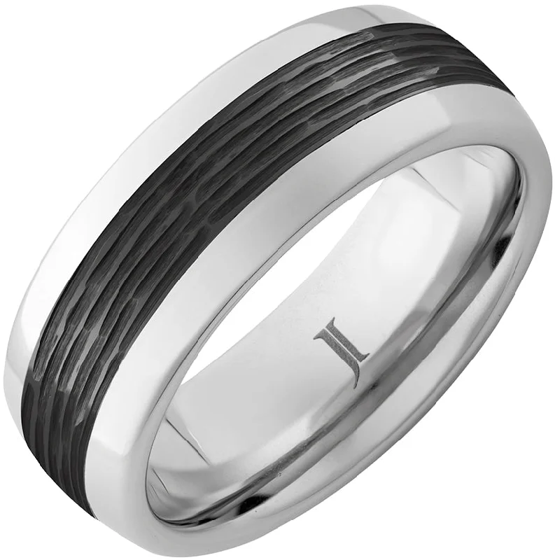 Women’s diamond eternity bands-Serinium® Ring with Carved Ceramic Inlay