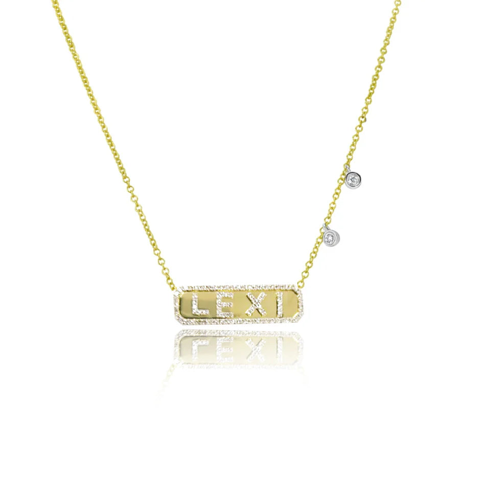 Women’s ruby necklaces-Meira T Diamond Nameplate Necklace