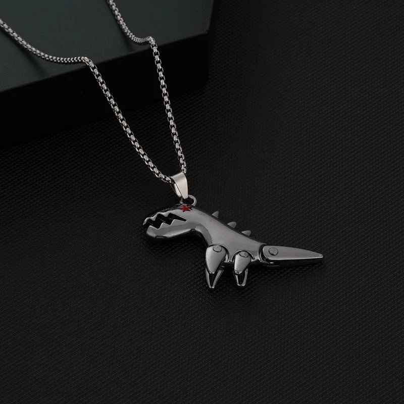 Gun Black Dinosaur-Pearl Chain 60cm