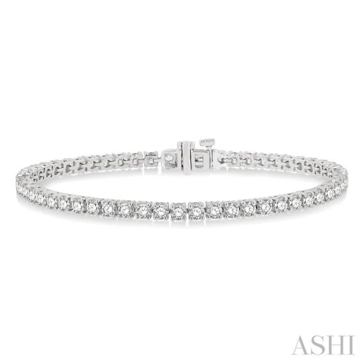 Women’s delicate bracelets-6 ctw Round Cut Diamond Tennis Bracelet in 14K White Gold