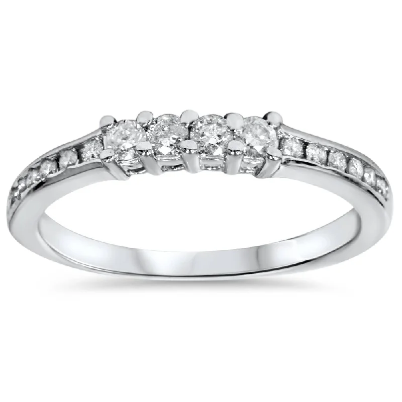 Women’s vintage diamond solitaire engagement rings-1/3ct Diamond Wedding Ring 14K White Gold