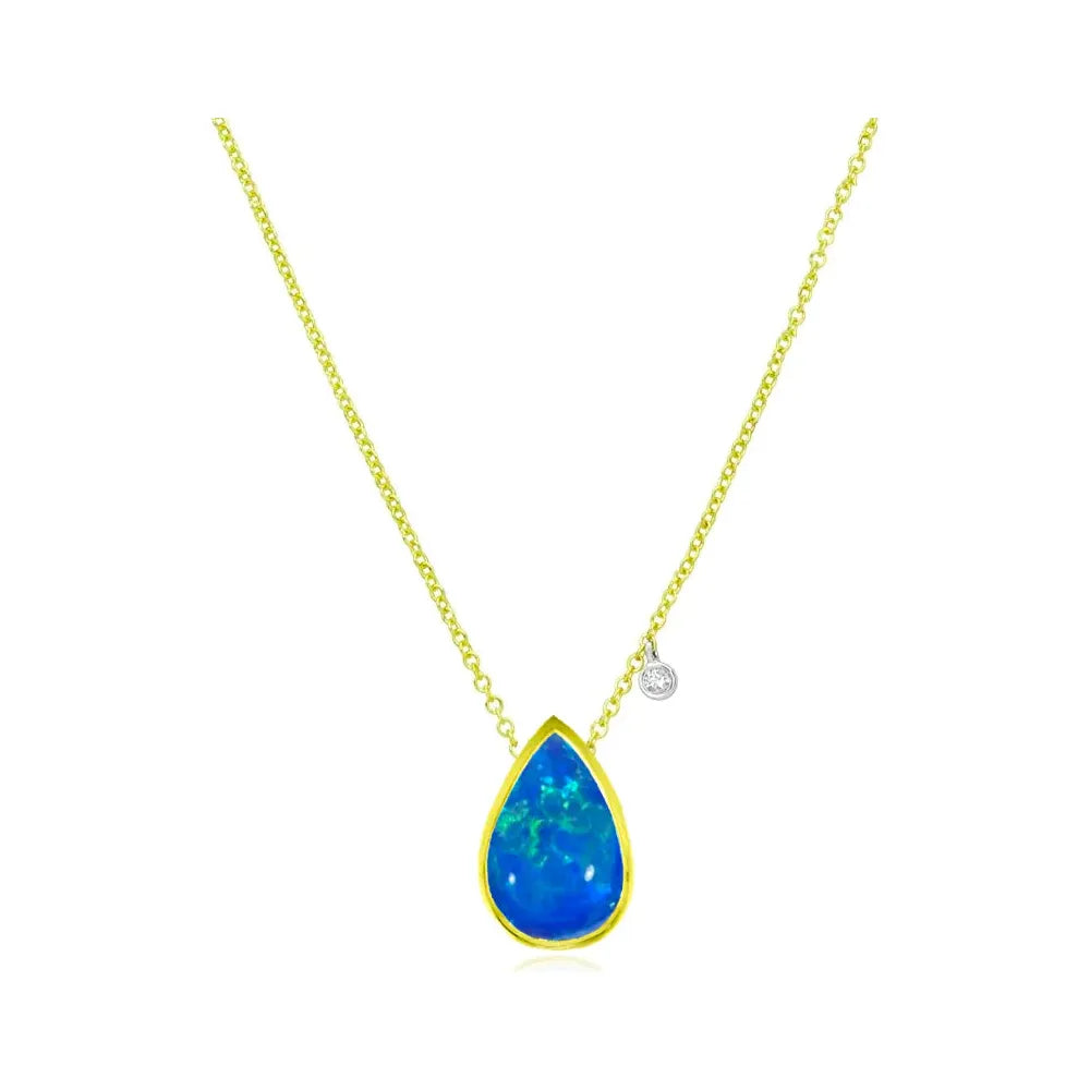 Women’s modern pendant necklaces-Meira T  October Birthstone Opal Pear Shape Pendant