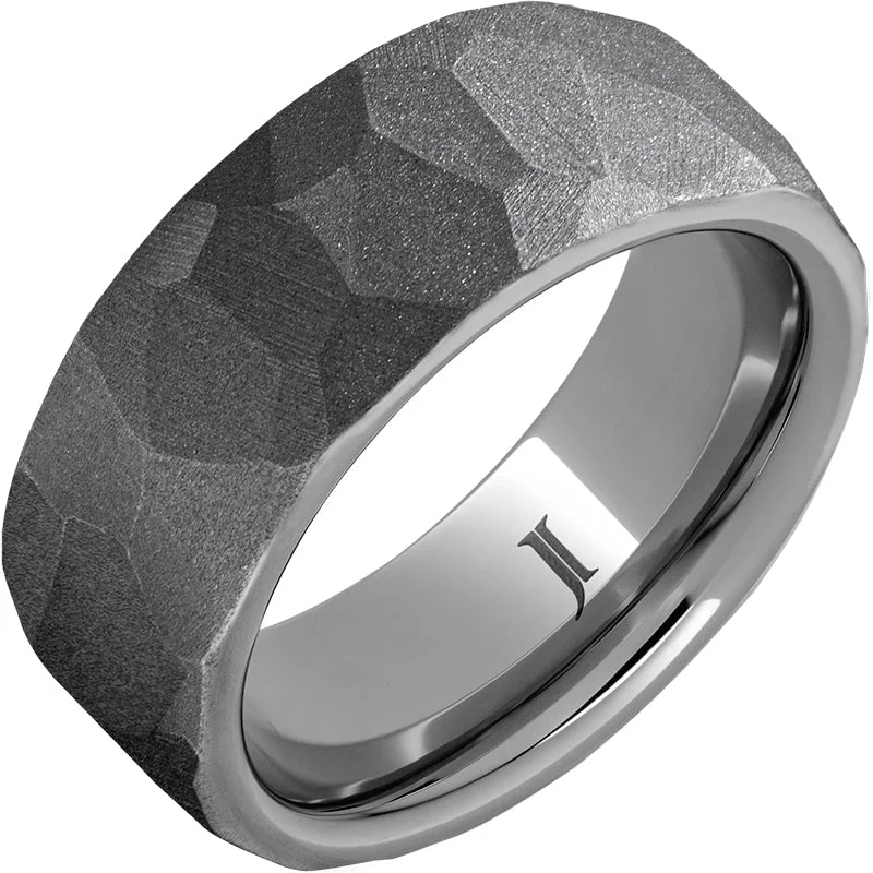 Women’s chunky rings-Rugged Tungsten™ Chisel Sandblast Ring