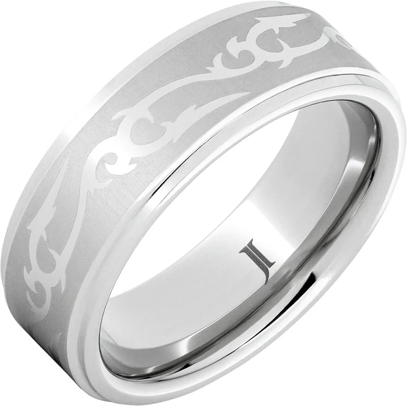 Women’s engraved rings-Serinium® Ring with Celtic Thorn Engraving