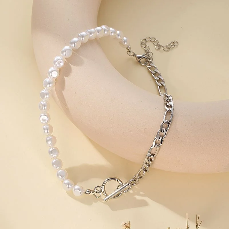 Xz125yin Asymmetric Imitation Pearl Necklace