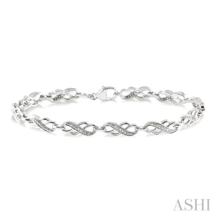 Women’s chunky bracelets-1/20 Ctw Single Cut Diamond Bracelet in Sterling Silver