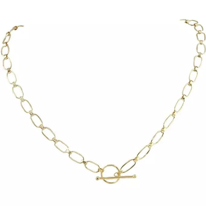 Women’s dainty necklaces-Marcia Moran Lilia Small Link T Bar Chain Necklace