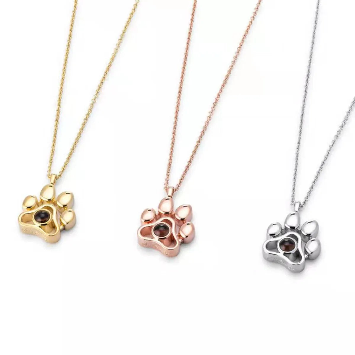 Women’s personalized charm necklaces-Cute Geometric Dog Paw Print Alloy Women's Pendant Necklace