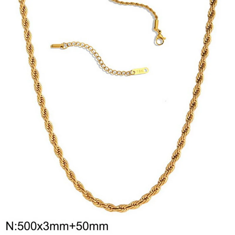 3mm Twist Chain Necklace 50 5cm