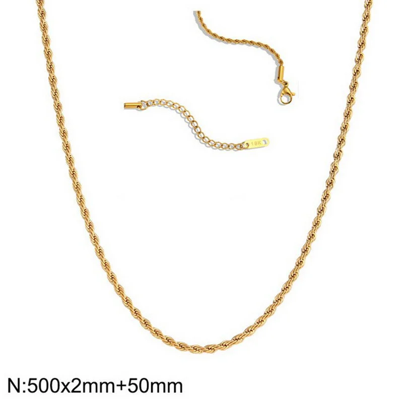 2mm Twist Chain Necklace 50 5cm