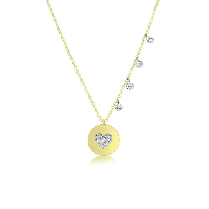 Women’s wedding day necklaces-Meira T Diamond and Blue Sapphire Evil Eye Coin Necklace